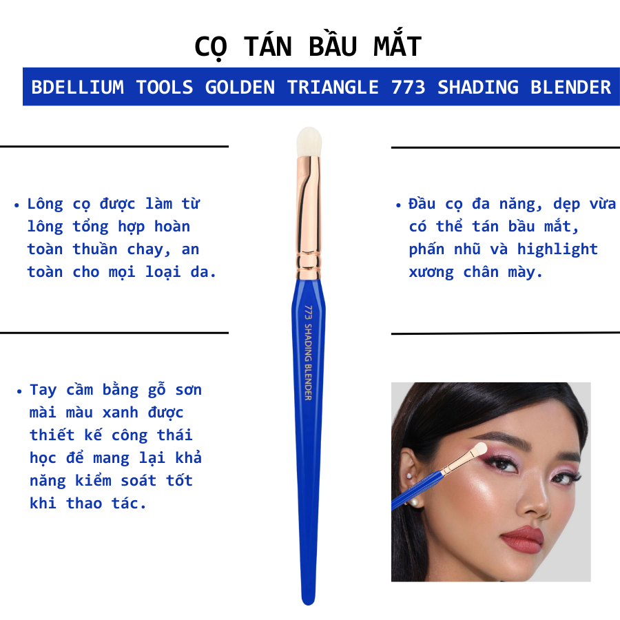 Cọ Trang Điểm Mắt Chuyên Nghiệp Bdellium Tools Golden Triangle B773 Shading Blender